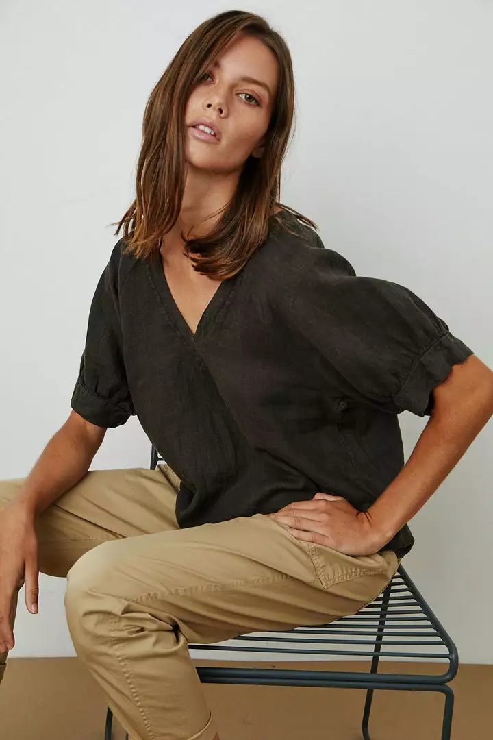 Velvet By Graham & Spencer Womens ADLEY LINEN TOP 8 Velvet By Graham & Spencer Womens ADLEY LINEN TOP