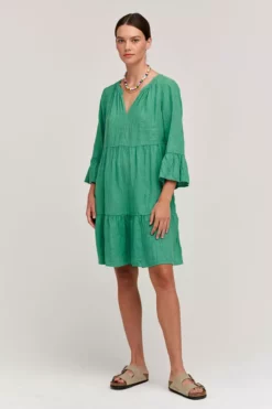 Velvet By Graham & Spencer Womens AURORA LINEN TIERED DRESS