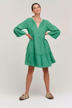 Velvet By Graham & Spencer Womens AURORA LINEN TIERED DRESS
