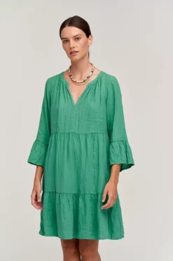 Velvet By Graham & Spencer Womens AURORA LINEN TIERED DRESS