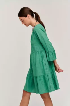 Velvet By Graham & Spencer Womens AURORA LINEN TIERED DRESS