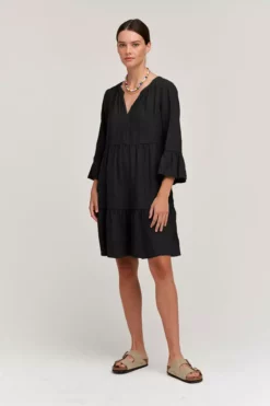Velvet By Graham & Spencer Womens AURORA LINEN TIERED DRESS