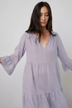 Velvet By Graham & Spencer Womens AURORA LINEN TIERED DRESS