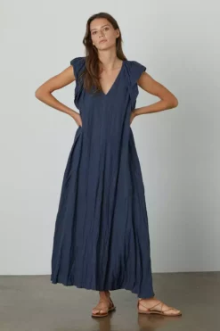 Velvet By Graham & Spencer Womens CACEY LINEN SWING DRESS