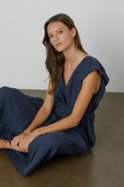 Velvet By Graham & Spencer Womens CACEY LINEN SWING DRESS