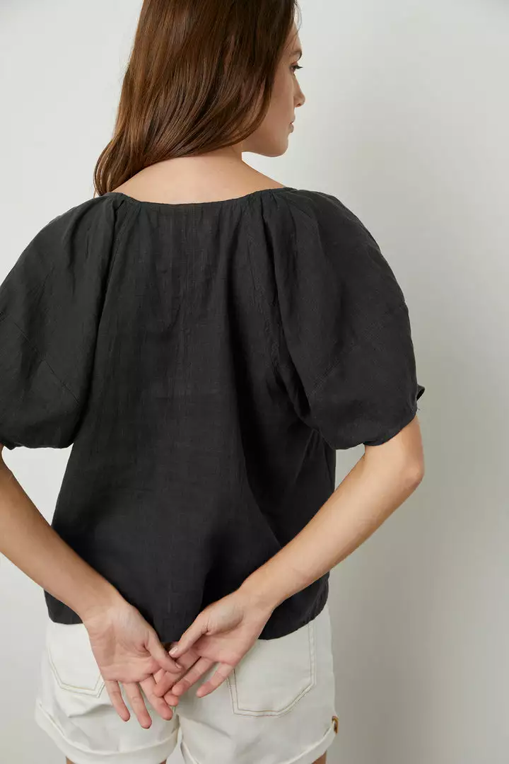 Velvet By Graham & Spencer Womens CALLIN PUFF SLEEVE LINEN TOP 15 Velvet By Graham & Spencer Womens CALLIN PUFF SLEEVE LINEN TOP