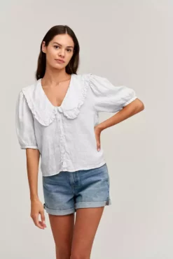 Velvet By Graham & Spencer CARAH LINEN BLOUSE