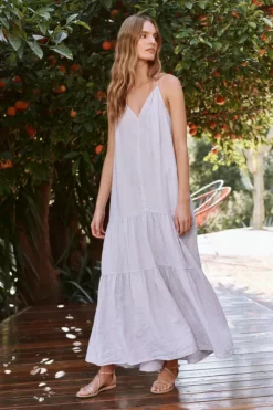Velvet By Graham & Spencer Womens CLEO LINEN MAXI DRESS