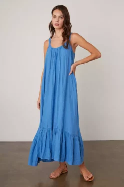 Velvet By Graham & Spencer ELARA LINEN TANK DRESS Womens 24 Velvet By Graham & Spencer ELARA LINEN TANK DRESS Womens