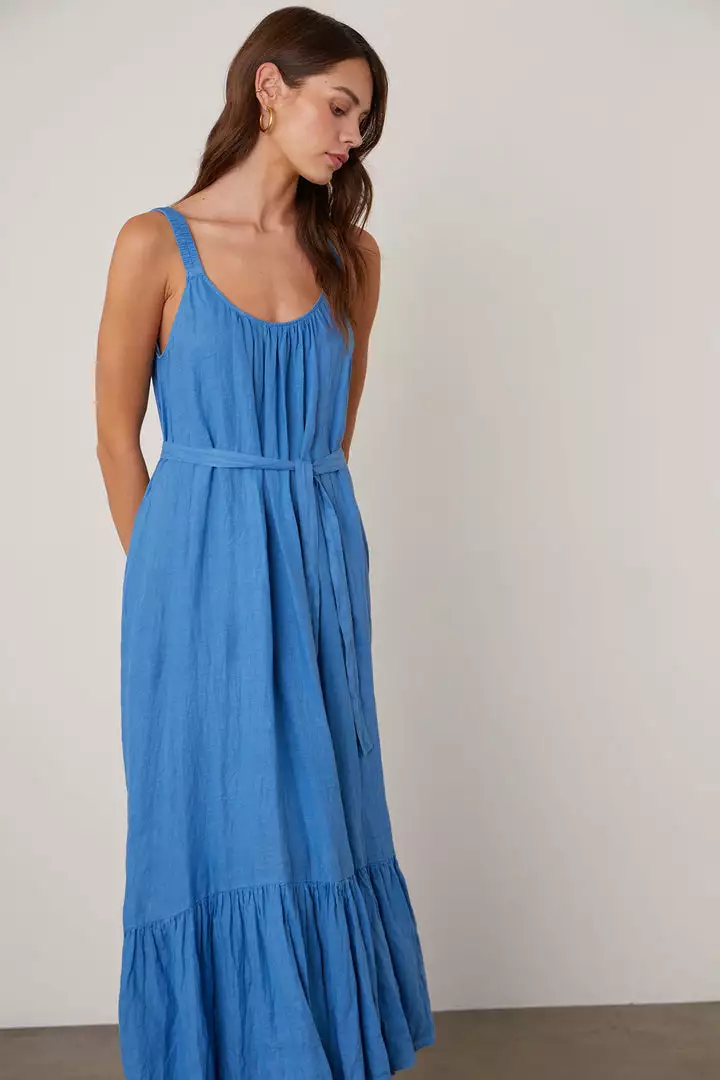 Velvet By Graham & Spencer ELARA LINEN TANK DRESS Womens 14 Velvet By Graham & Spencer ELARA LINEN TANK DRESS Womens