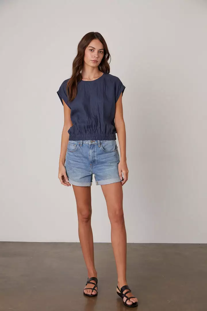 Velvet By Graham & Spencer Womens HAYLIE LINEN CROP TOP 6 Velvet By Graham & Spencer Womens HAYLIE LINEN CROP TOP