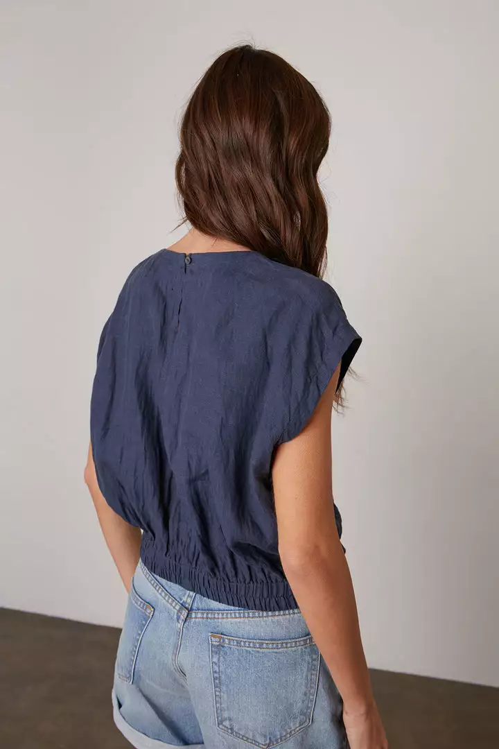 Velvet By Graham & Spencer Womens HAYLIE LINEN CROP TOP 8 Velvet By Graham & Spencer Womens HAYLIE LINEN CROP TOP