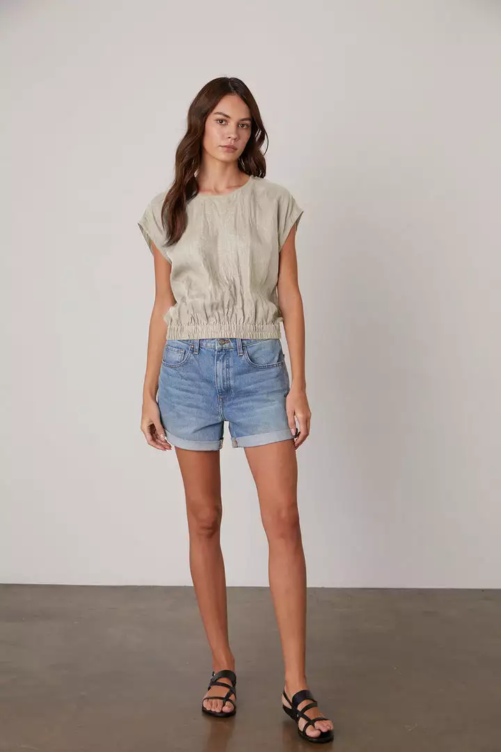 Velvet By Graham & Spencer Womens HAYLIE LINEN CROP TOP 4 Velvet By Graham & Spencer Womens HAYLIE LINEN CROP TOP