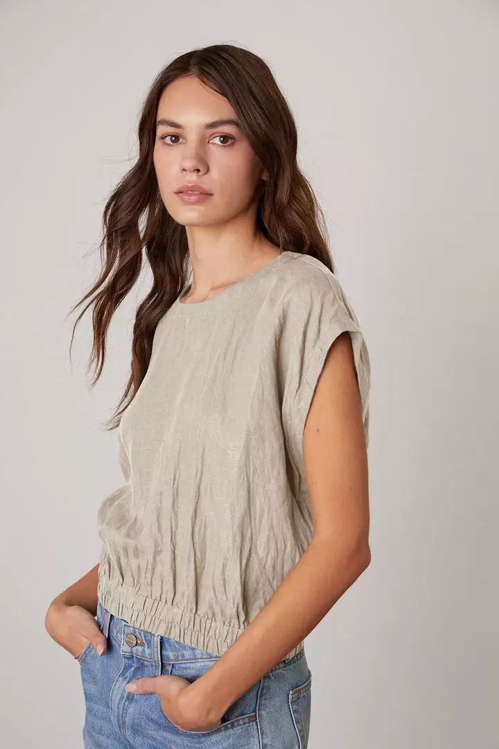 Velvet By Graham & Spencer Womens HAYLIE LINEN CROP TOP 1 Velvet By Graham & Spencer Womens HAYLIE LINEN CROP TOP