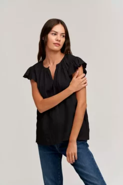 Velvet By Graham & Spencer IRENE LINEN TOP Womens