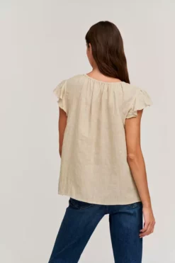 Velvet By Graham & Spencer IRENE LINEN TOP Womens
