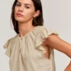 Velvet By Graham & Spencer IRENE LINEN TOP Womens