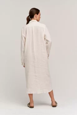 Velvet By Graham & Spencer Womens JORA LINEN BUTTON-UP DRESS