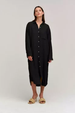 Velvet By Graham & Spencer Womens JORA LINEN BUTTON-UP DRESS