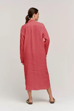 Velvet By Graham & Spencer Womens JORA LINEN BUTTON-UP DRESS