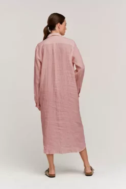 Velvet By Graham & Spencer Womens JORA LINEN BUTTON-UP DRESS