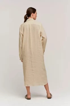 Velvet By Graham & Spencer Womens JORA LINEN BUTTON-UP DRESS