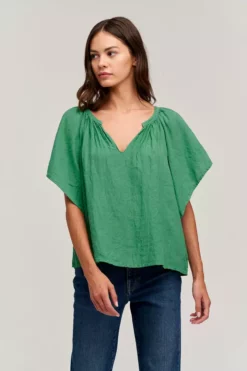 Velvet By Graham & Spencer Womens KALILA LINEN TOP