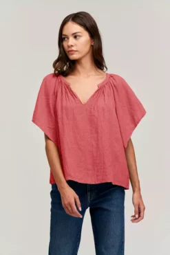 Velvet By Graham & Spencer Womens KALILA LINEN TOP