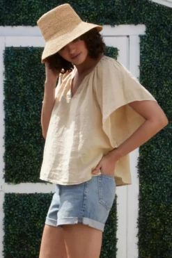 Velvet By Graham & Spencer Womens KALILA LINEN TOP