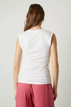 Velvet By Graham & Spencer ESTINA GAUZY WHISPER FITTED TANK TOP