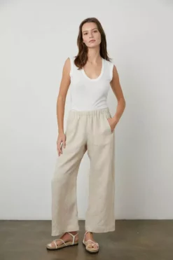 Velvet By Graham & Spencer Womens LOLA LINEN PANT