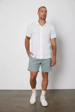 Velvet By Graham & Spencer MACKIE LINEN BUTTON-UP SHIRT Mens