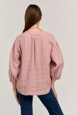 Velvet By Graham & Spencer Womens MATEA LINEN BUTTON UP BLOUSE 13 Velvet By Graham & Spencer Womens MATEA LINEN BUTTON UP BLOUSE