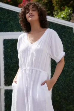 Velvet By Graham & Spencer Womens NANETTE LINEN MIDI DRESS