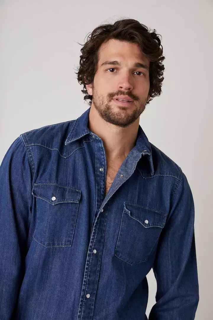 Velvet By Graham & Spencer WAYNE DENIM BUTTON-UP SHIRT Mens 2 Velvet By Graham & Spencer WAYNE DENIM BUTTON-UP SHIRT Mens