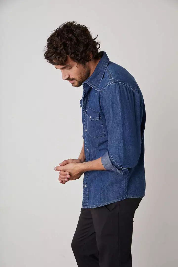 Velvet By Graham & Spencer WAYNE DENIM BUTTON-UP SHIRT Mens 3 Velvet By Graham & Spencer WAYNE DENIM BUTTON-UP SHIRT Mens