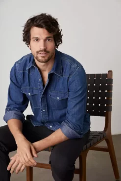 Velvet By Graham & Spencer WAYNE DENIM BUTTON-UP SHIRT Mens 11 Velvet By Graham & Spencer WAYNE DENIM BUTTON-UP SHIRT Mens