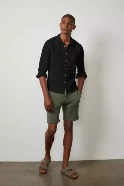 Velvet By Graham & Spencer ELTON COTTON WOVEN BUTTON-UP SHIRT Mens