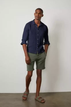 Velvet By Graham & Spencer ELTON COTTON WOVEN BUTTON-UP SHIRT Mens