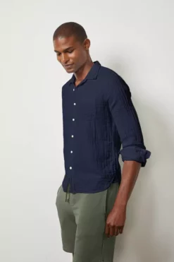 Velvet By Graham & Spencer ELTON COTTON WOVEN BUTTON-UP SHIRT Mens