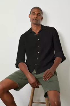 Velvet By Graham & Spencer ELTON COTTON WOVEN BUTTON-UP SHIRT Mens