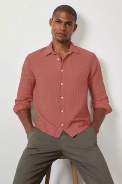 Velvet By Graham & Spencer Mens ELTON COTTON WOVEN BUTTON-UP SHIRT