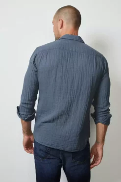 Velvet By Graham & Spencer Mens ELTON COTTON WOVEN BUTTON-UP SHIRT