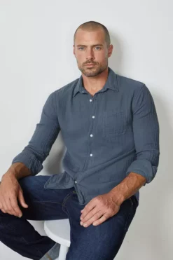 Velvet By Graham & Spencer Mens ELTON COTTON WOVEN BUTTON-UP SHIRT