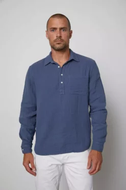 Velvet By Graham & Spencer GERALD QUARTER BUTTON-UP SHIRT Mens 16 Velvet By Graham & Spencer GERALD QUARTER BUTTON-UP SHIRT Mens