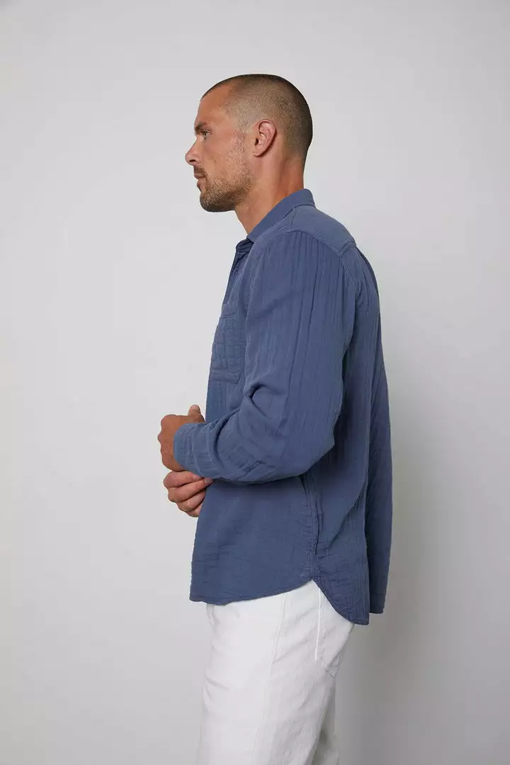 Velvet By Graham & Spencer GERALD QUARTER BUTTON-UP SHIRT Mens 9 Velvet By Graham & Spencer GERALD QUARTER BUTTON-UP SHIRT Mens