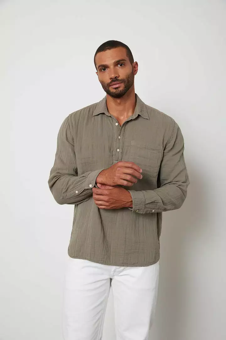 Velvet By Graham & Spencer GERALD QUARTER BUTTON-UP SHIRT Mens 5 Velvet By Graham & Spencer GERALD QUARTER BUTTON-UP SHIRT Mens