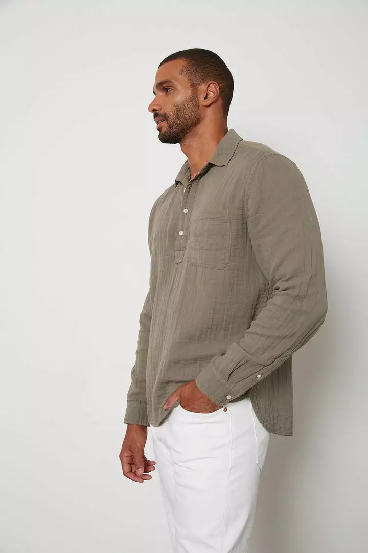 Velvet By Graham & Spencer GERALD QUARTER BUTTON-UP SHIRT Mens 4 Velvet By Graham & Spencer GERALD QUARTER BUTTON-UP SHIRT Mens