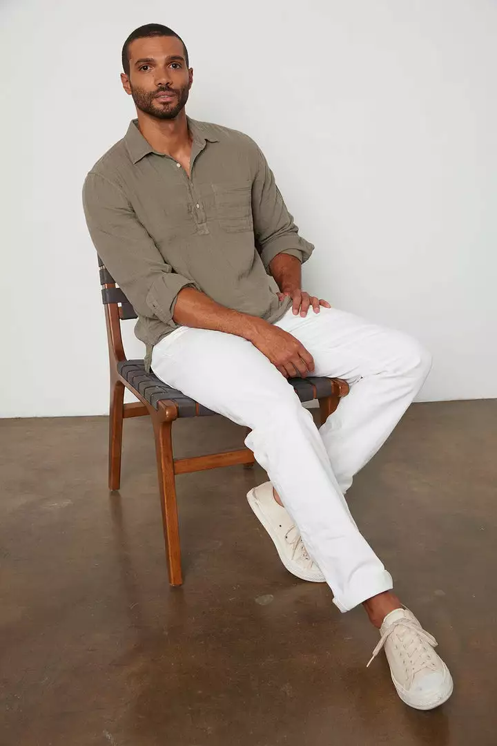 Velvet By Graham & Spencer GERALD QUARTER BUTTON-UP SHIRT Mens 1 Velvet By Graham & Spencer GERALD QUARTER BUTTON-UP SHIRT Mens