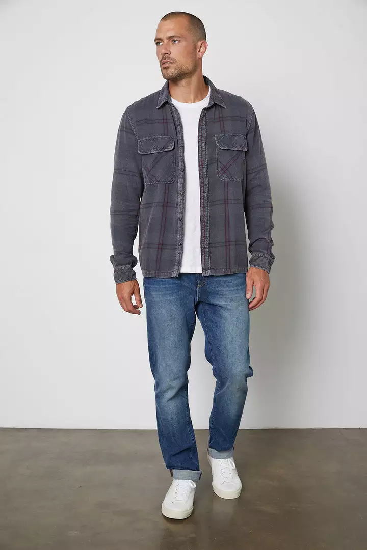 Velvet By Graham & Spencer KIRK PLAID BUTTON-UP SHIRT Mens 2 Velvet By Graham & Spencer KIRK PLAID BUTTON-UP SHIRT Mens